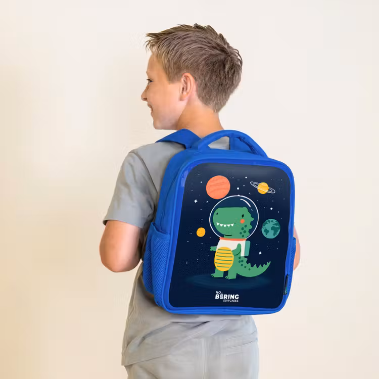 Kids backpack - Blue - Space - Dino - Planets - Stars — 2