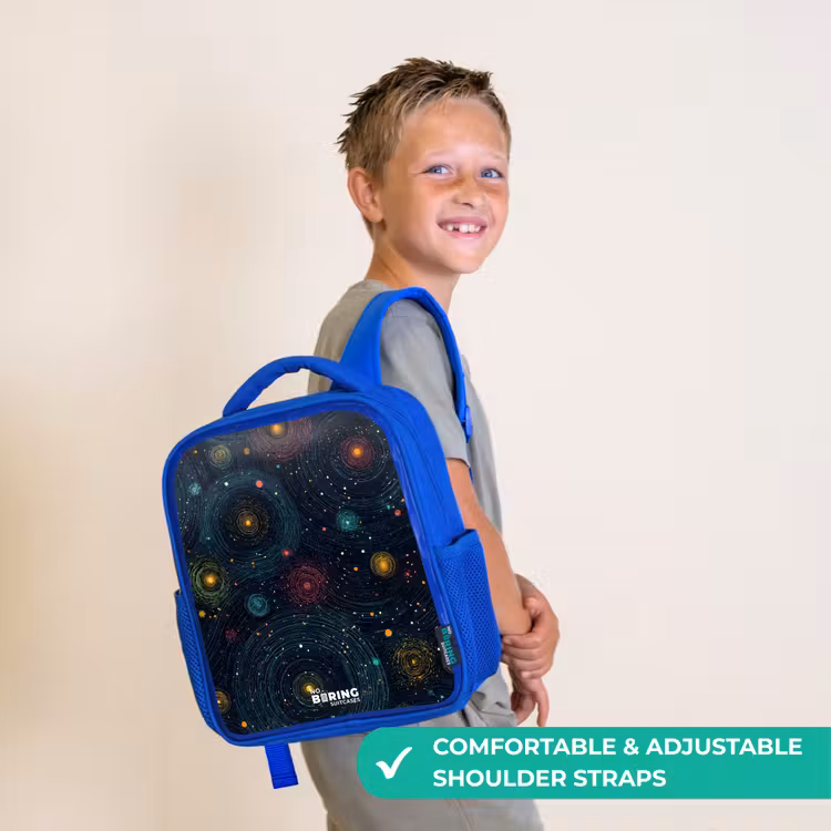 Kids backpack - Blue - Stars - Planets - Colorful — 4