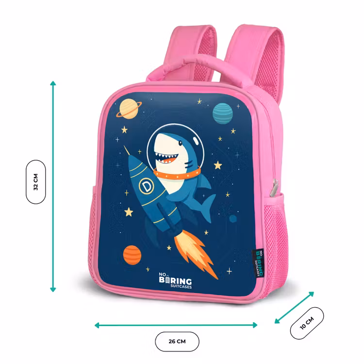 Kids backpack - Pink - Animal - Space - Planet - Rocket — 3