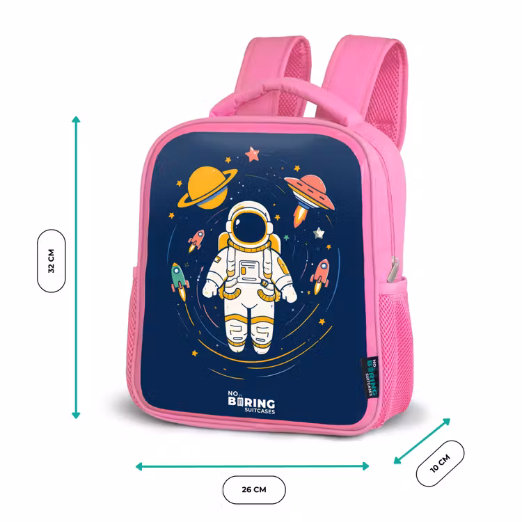 Kids backpack - Pink - Astronaut - Planet - Stars - Rocket — 3