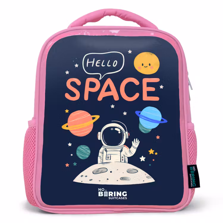 Kids backpack - Pink - Astronaut - Quote - Planets - Stars — 1