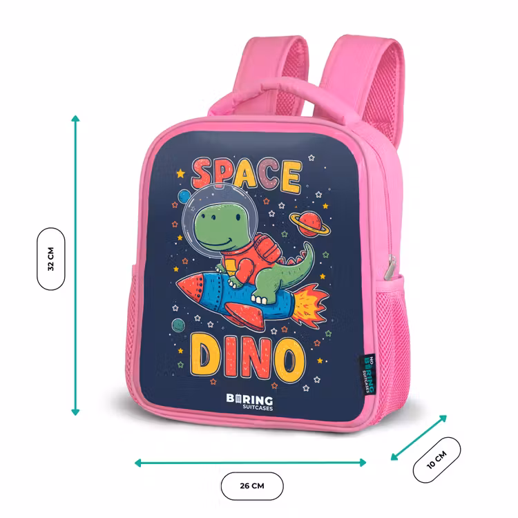 Kids backpack - Pink - Dino - Green - Rocket - Stars — 3
