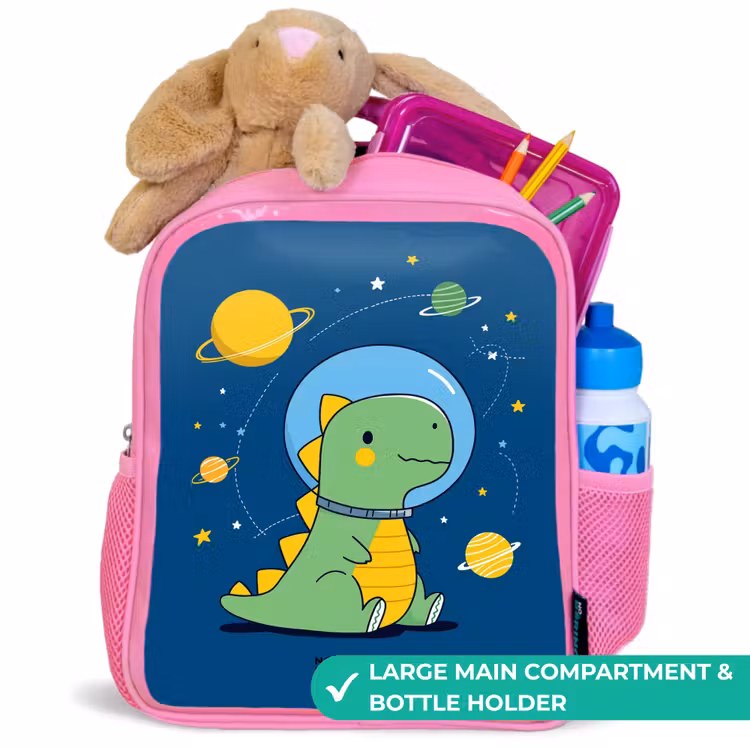 Kids backpack - Pink - Dino - Planet - Star - Blue — 2
