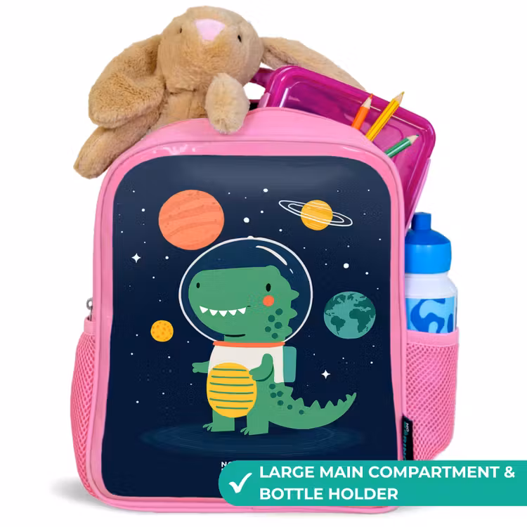 Kids backpack - Pink - Space - Dino - Planets - Stars — 2