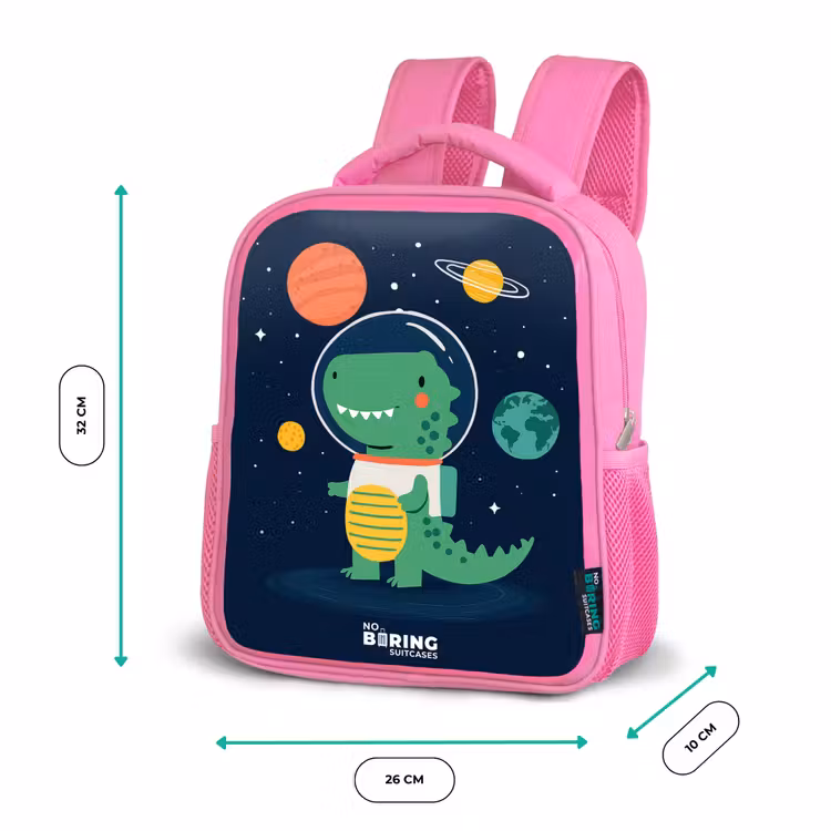 Kids backpack - Pink - Space - Dino - Planets - Stars — 3