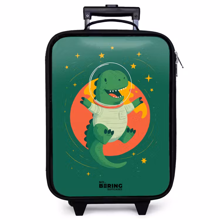 Children's suitcase - Dino - Planet - Stars - Green — 1