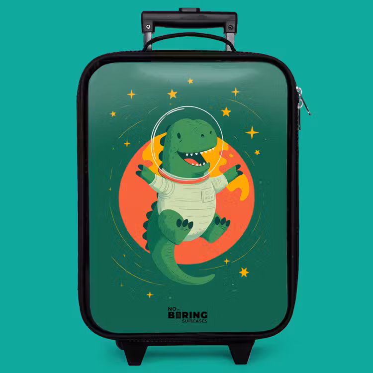 Children's suitcase - Dino - Planet - Stars - Green — 4
