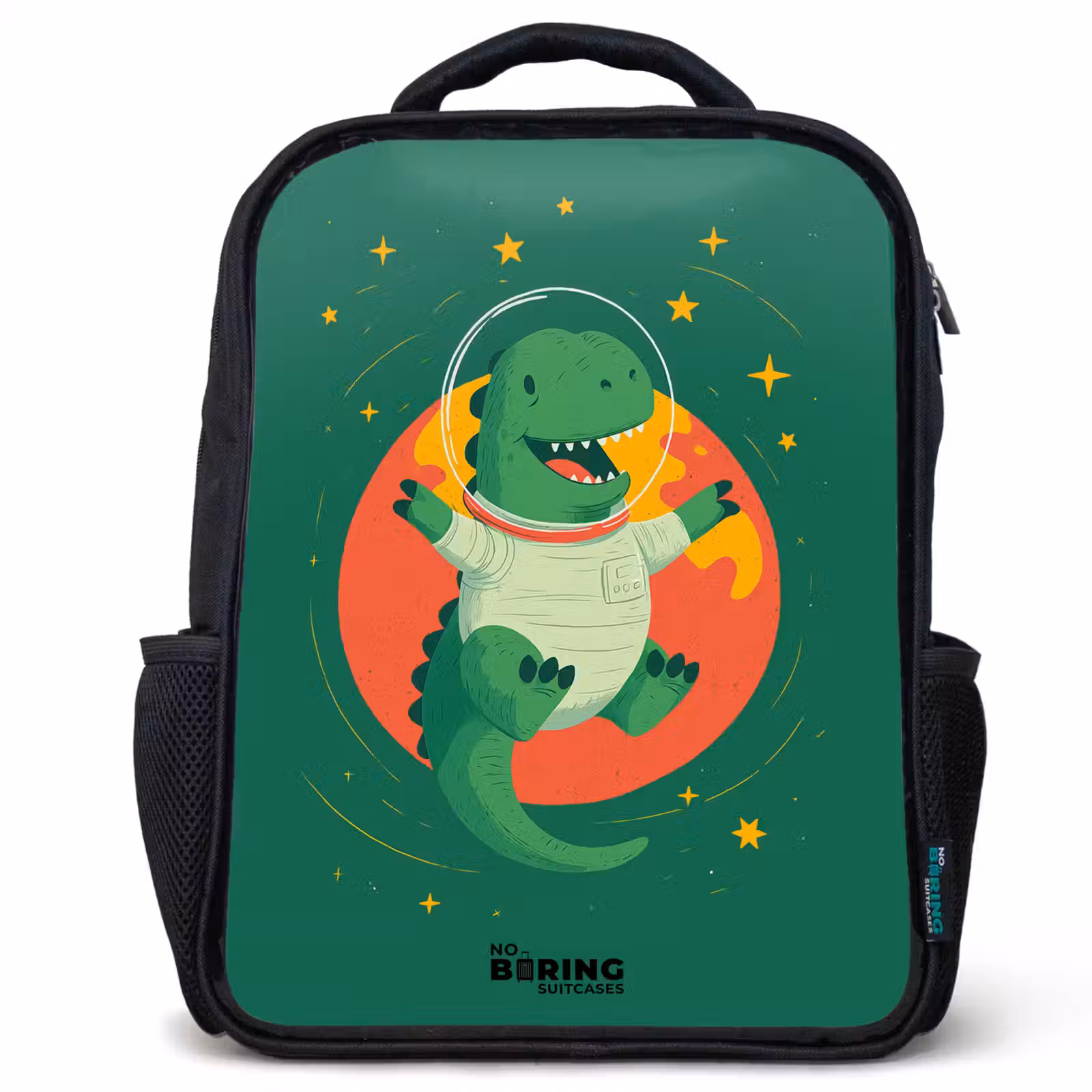Kids backpack - Black - Dino - Planet - Stars - Green — 1