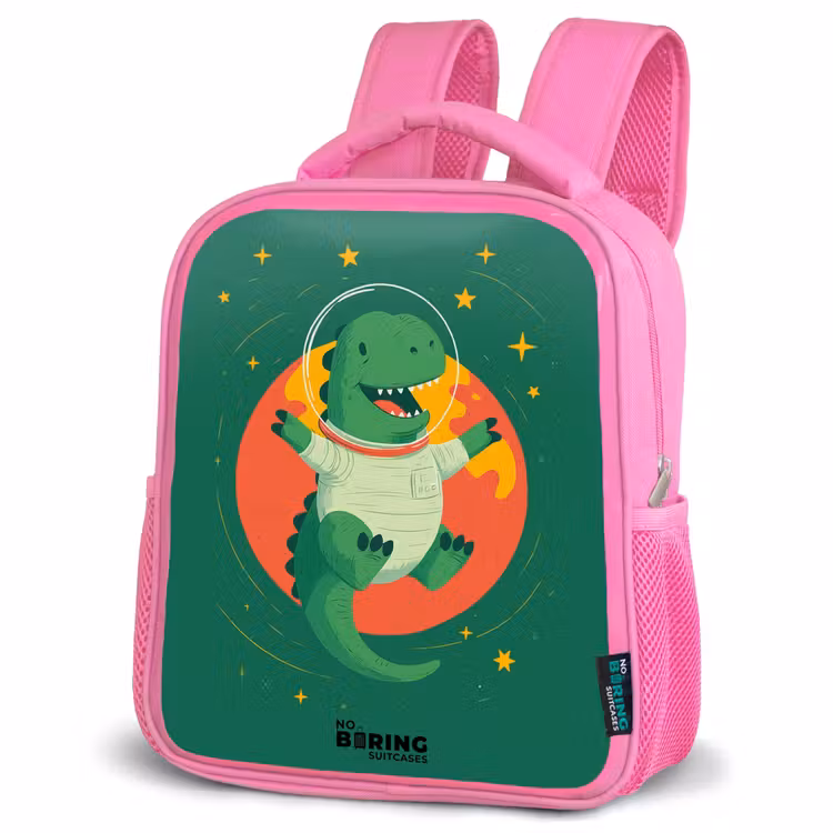 Kids backpack - Pink - Dino - Planet - Stars - Green — 4