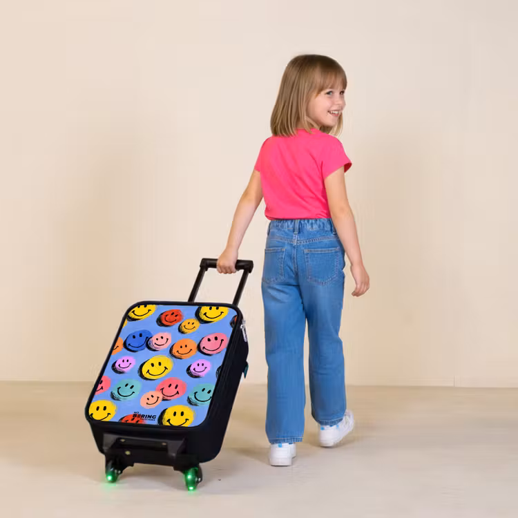 Children's suitcase - A playful and artistic pattern of colorful smileys — 2