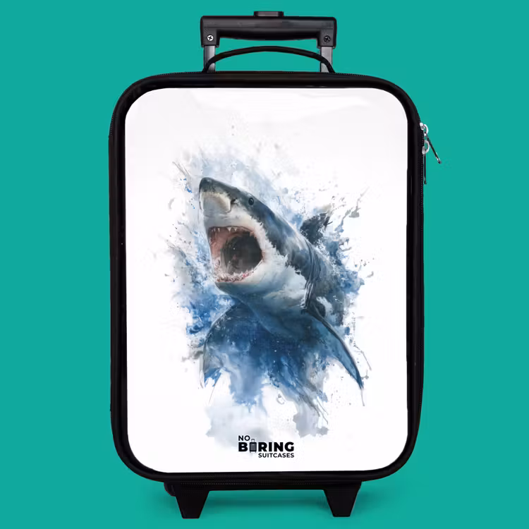 Children's suitcase - Attacking shark in watercolor — 4