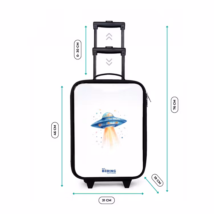 Children's suitcase - Blue spaceship with beam of light — 3