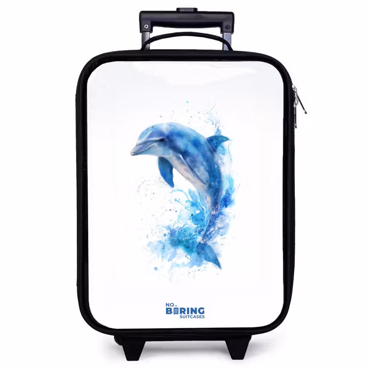 Children's suitcase - Jumping blue dolphin — 1