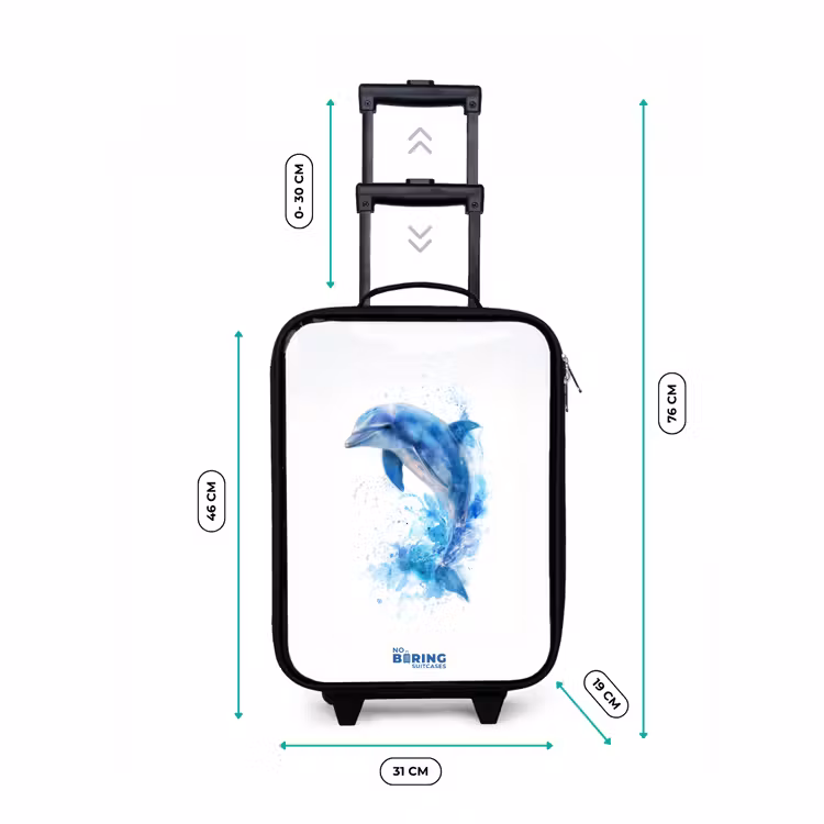 Children's suitcase - Jumping blue dolphin — 3