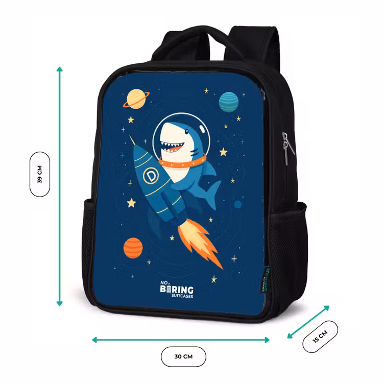 Kids backpack - Black - Animal - Space - Planet - Rocket — 8