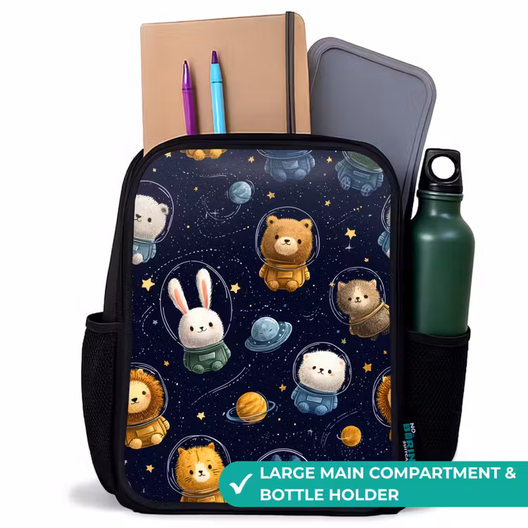 Kids backpack - Black - Animals - Astronaut - Planets - Stars — 10