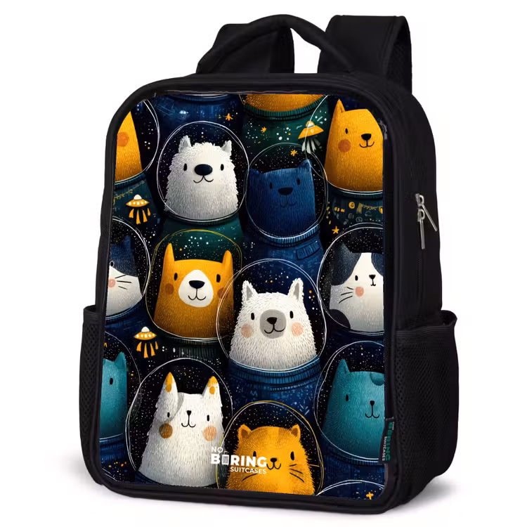 Kids backpack - Black - Animals - Stars - Planets - Astronaut — 6