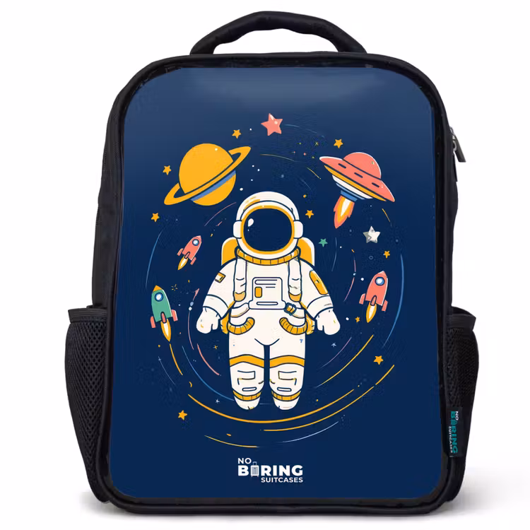 Kids backpack - Black - Astronaut - Planet - Stars - Rocket — 1