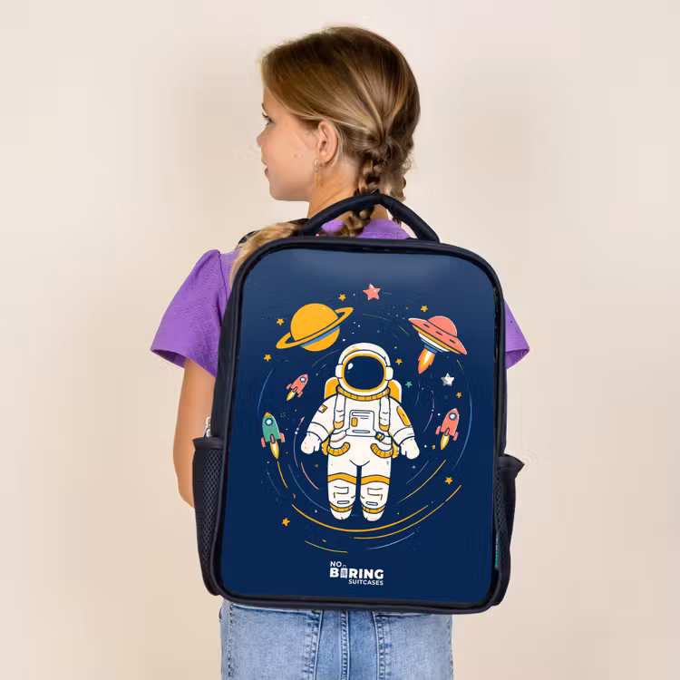 Kids backpack - Black - Astronaut - Planet - Stars - Rocket — 4