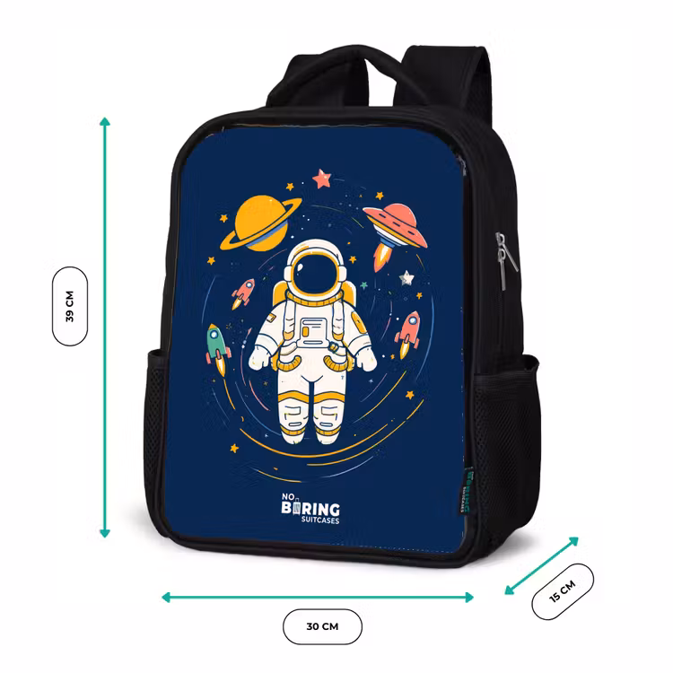 Kids backpack - Black - Astronaut - Planet - Stars - Rocket — 8