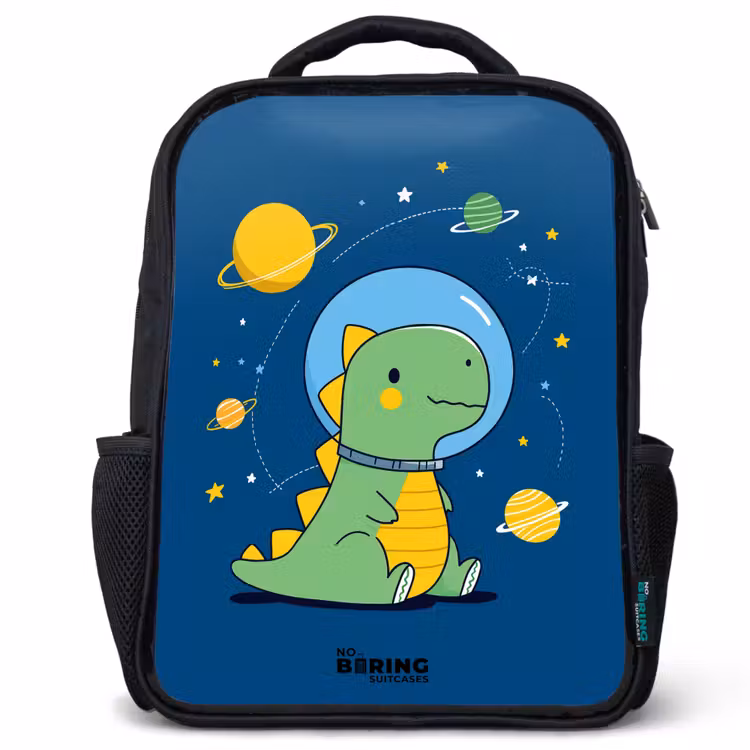 Kids backpack - Black - Dino - Planet - Star - Blue — 1