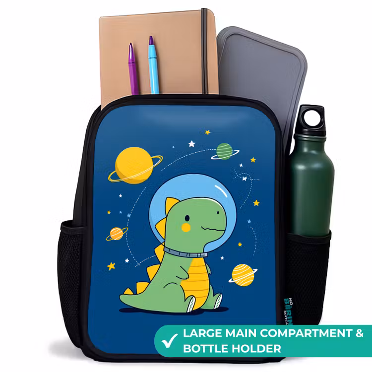 Kids backpack - Black - Dino - Planet - Star - Blue — 10
