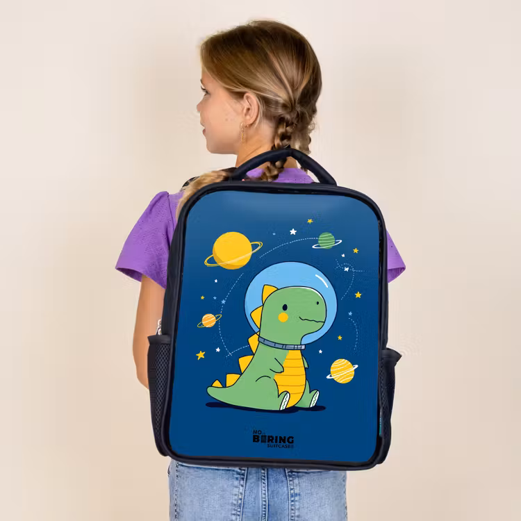 Kids backpack - Black - Dino - Planet - Star - Blue — 4