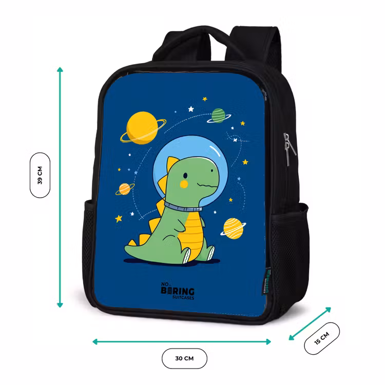 Kids backpack - Black - Dino - Planet - Star - Blue — 8