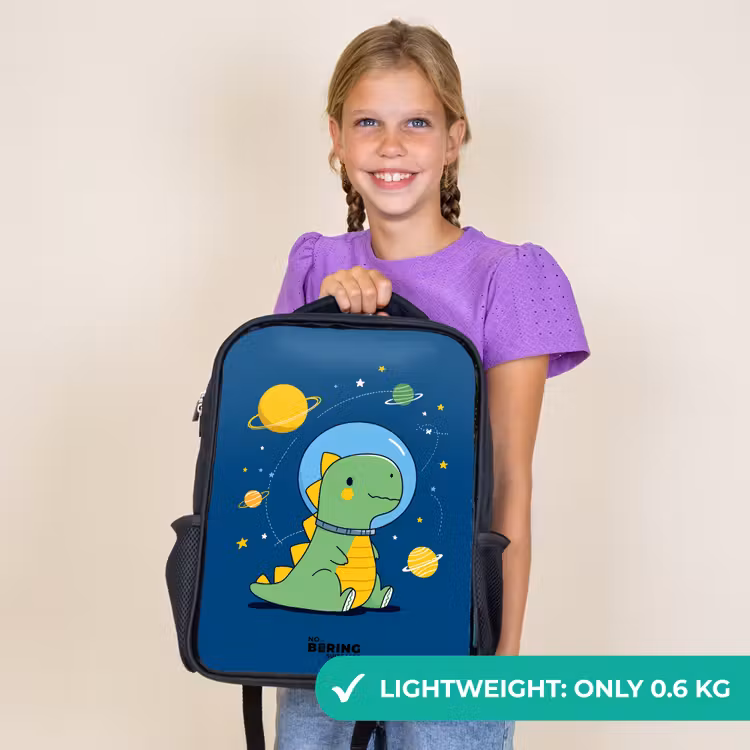Kids backpack - Black - Dino - Planet - Star - Blue — 9