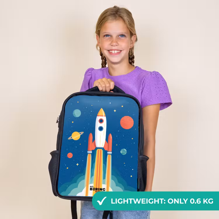 Kids backpack - Black - Rocket - Planet - Stars - Multicolored — 9