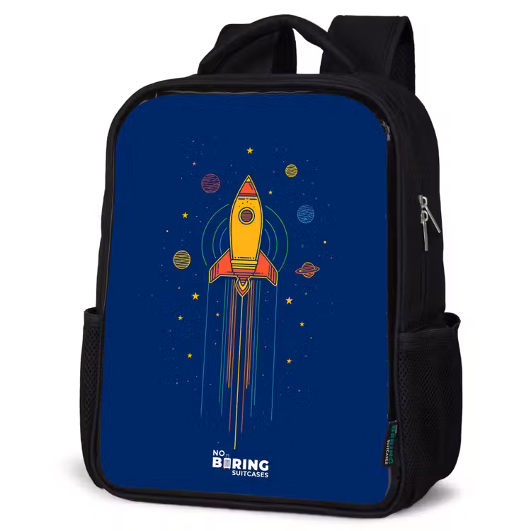Kids backpack - Black - Rocket - Planets - Stars — 6