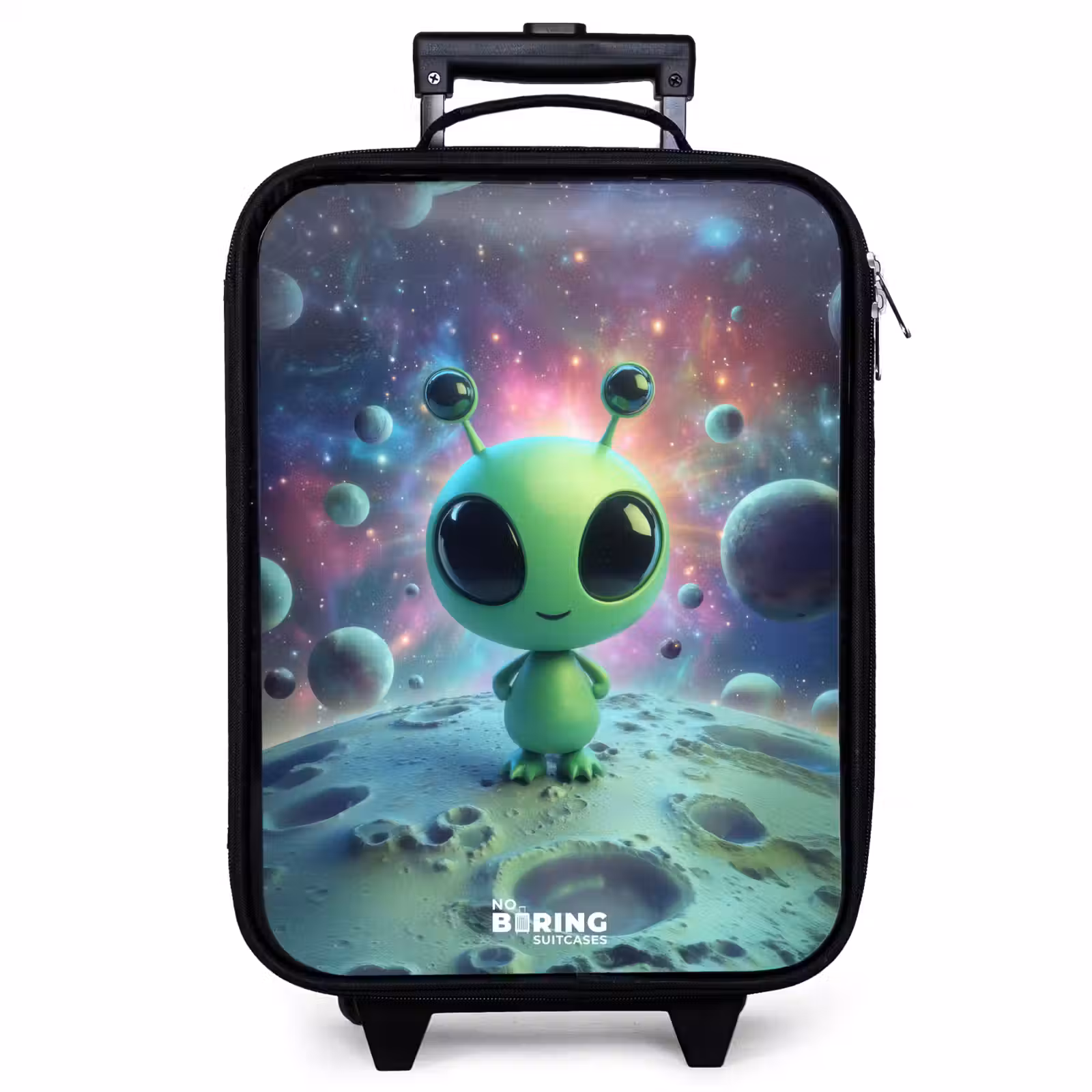 Children's suitcase - Green alien creature on lunar landscape — 1