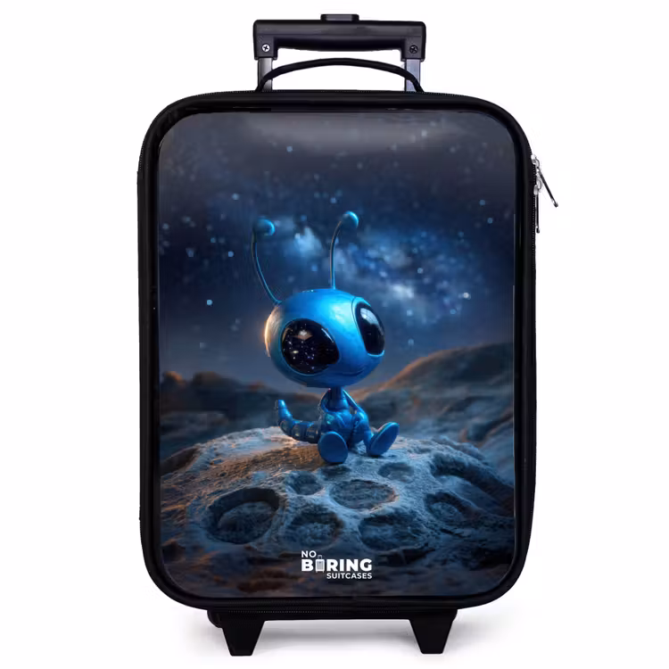 Children's suitcase - Blue alien creature under starry sky — 1