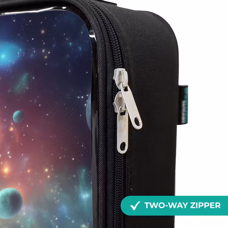 Children's suitcase - Green alien creature on lunar landscape — 6