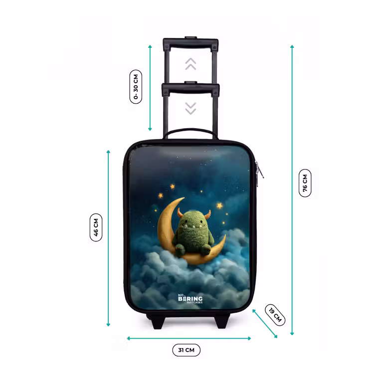 Children's suitcase - Green monster on crescent moon — 3