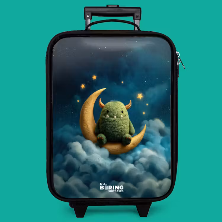 Children's suitcase - Green monster on crescent moon — 4