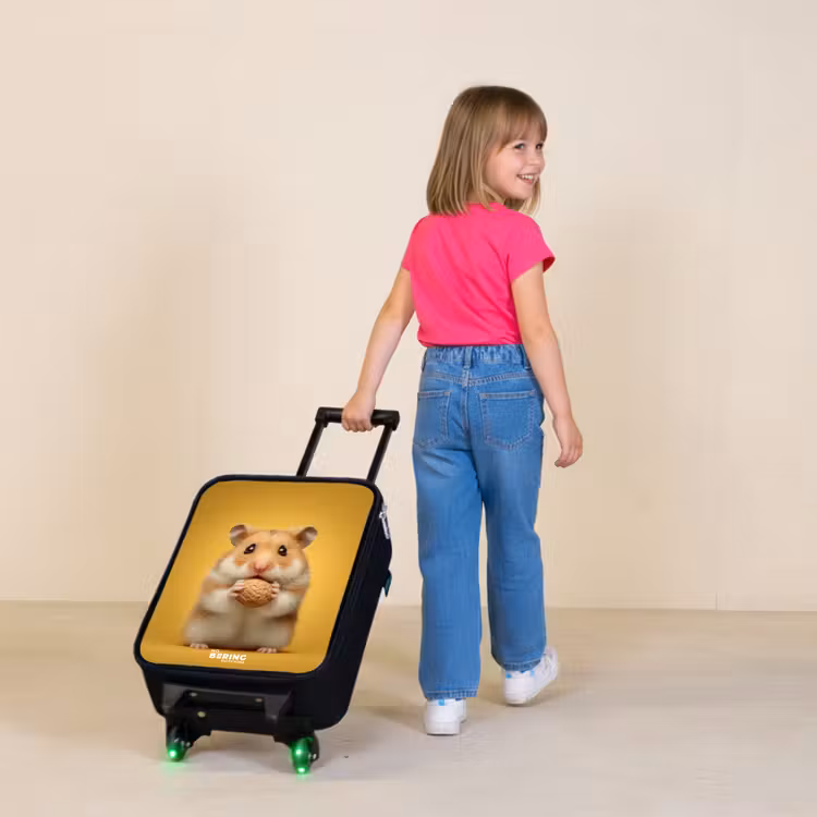 Children's suitcase - Hamster - Walnut - Animal — 2
