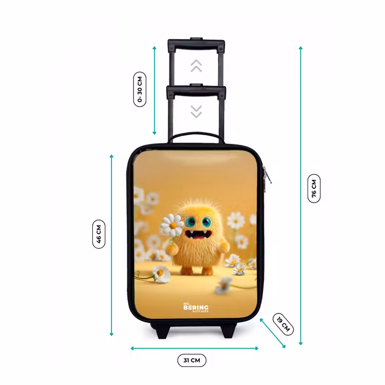 Children's suitcase - Monster - Creature - Flower - Yellow — 3