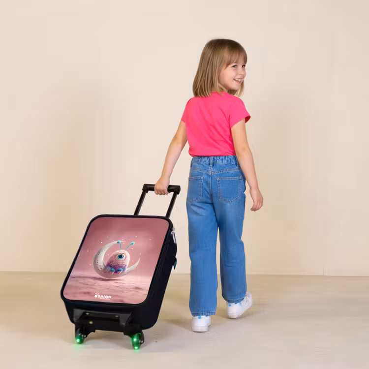 Children's suitcase - Moon rocker with Fluffy Weasel — 2