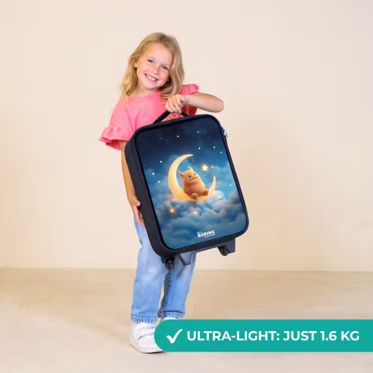 Children's suitcase - Orange monster on crescent moon — 5