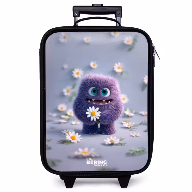 Children's suitcase - Purple Fluffy Friend with Daisy — 1