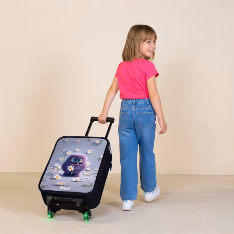 Children's suitcase - Purple Fluffy Friend with Daisy — 2
