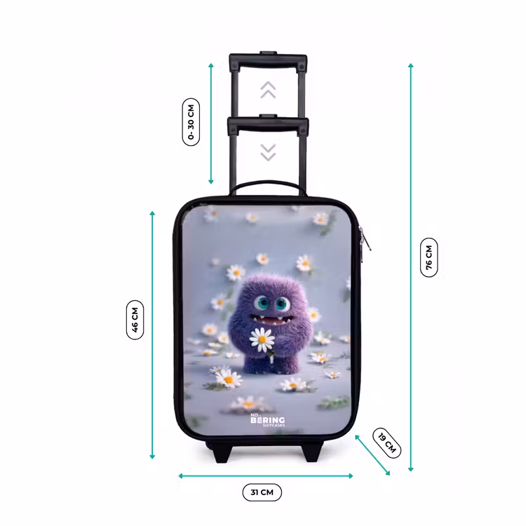 Children's suitcase - Purple Fluffy Friend with Daisy — 3