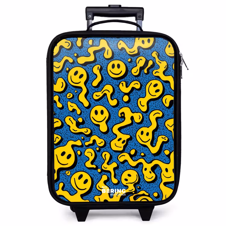 Children's suitcase - Smiley - Blue - Yellow — 1