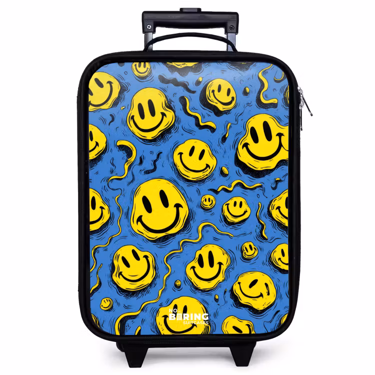 Children's suitcase - Smiley - Yellow - Blue — 1