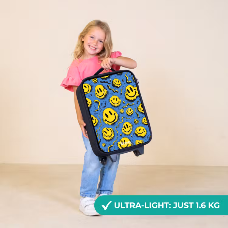 Children's suitcase - Smiley - Yellow - Blue — 5