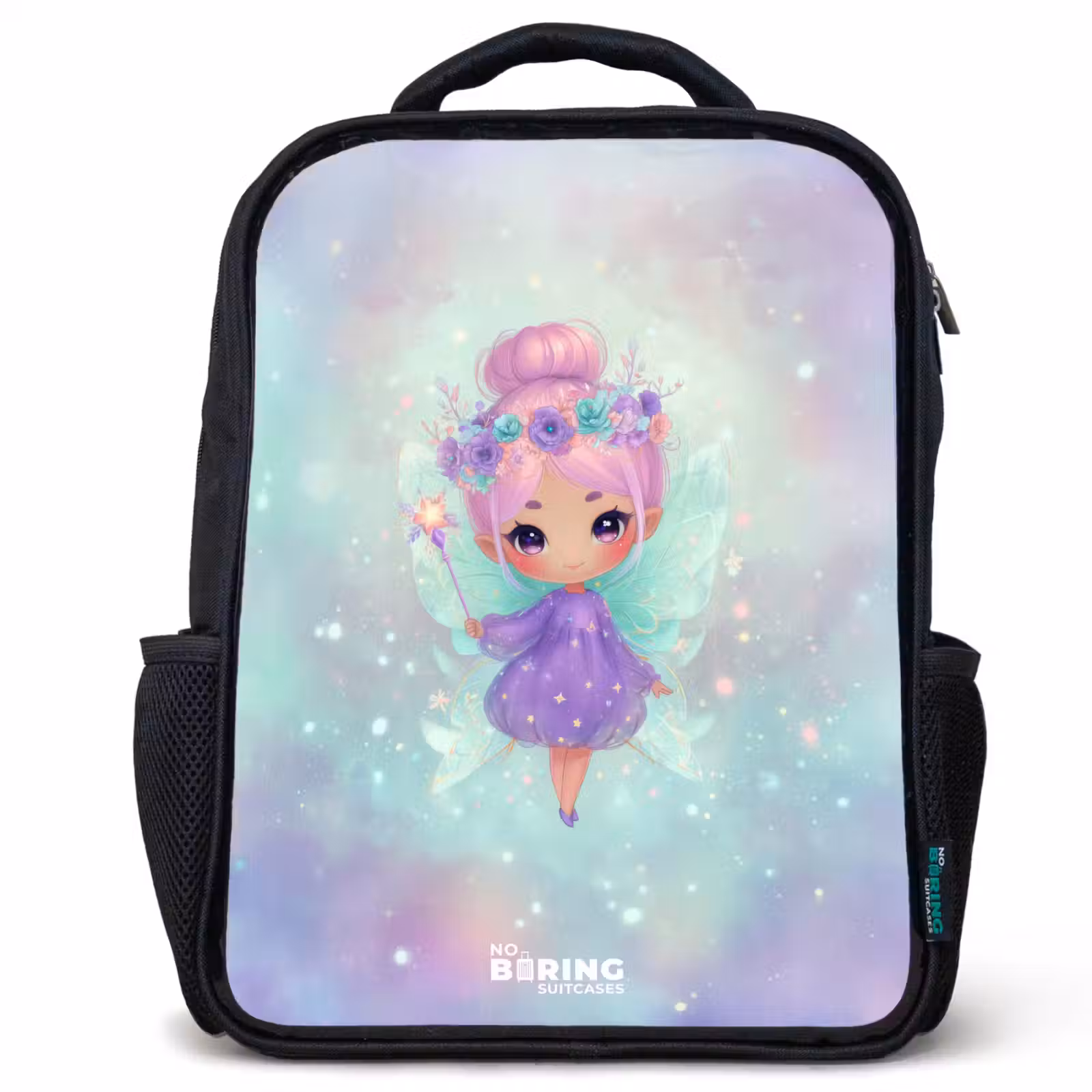 Kids backpack - Black - Flower fairy in pastel shine — 1