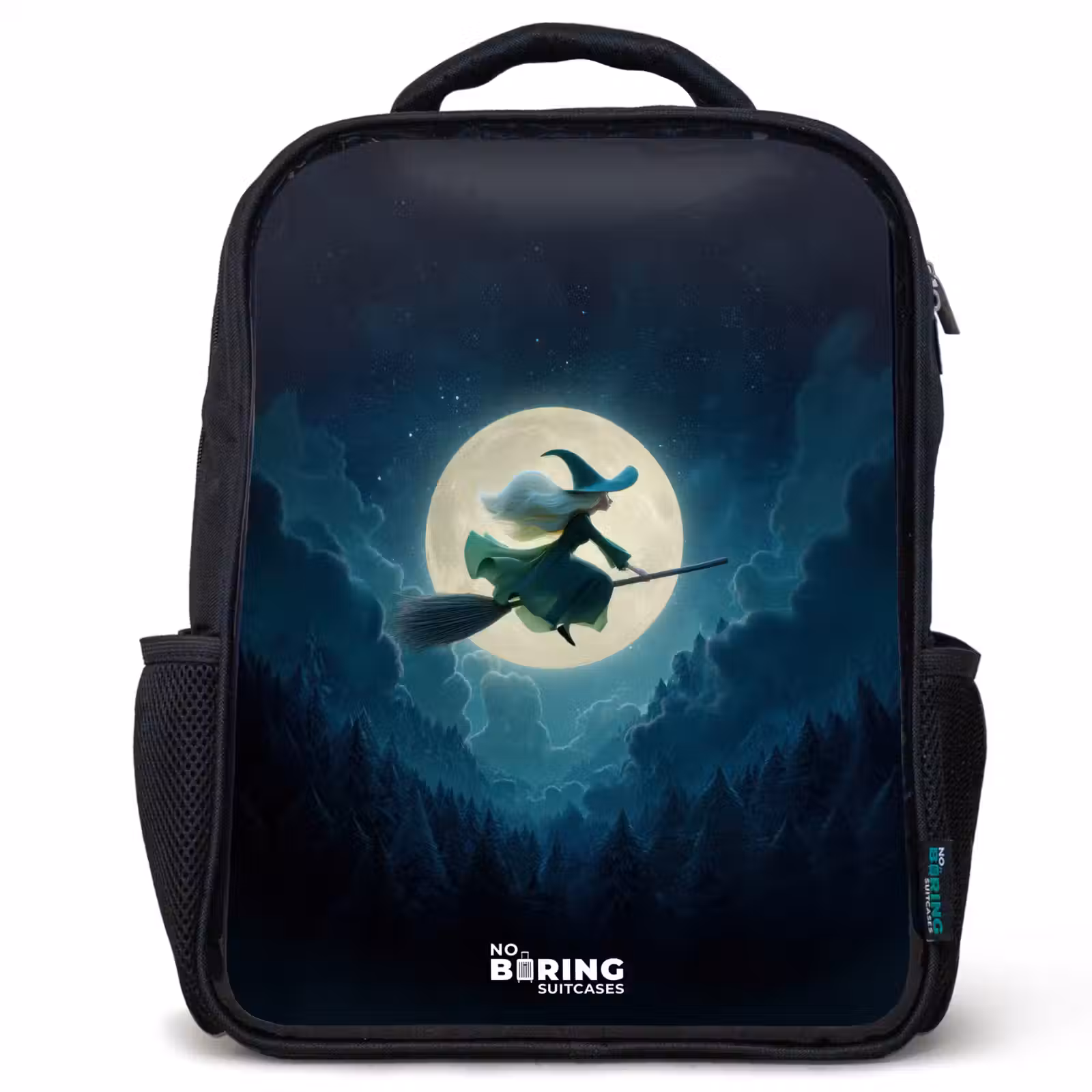 Kids backpack - Black - Witch in Moonlight Flight — 1