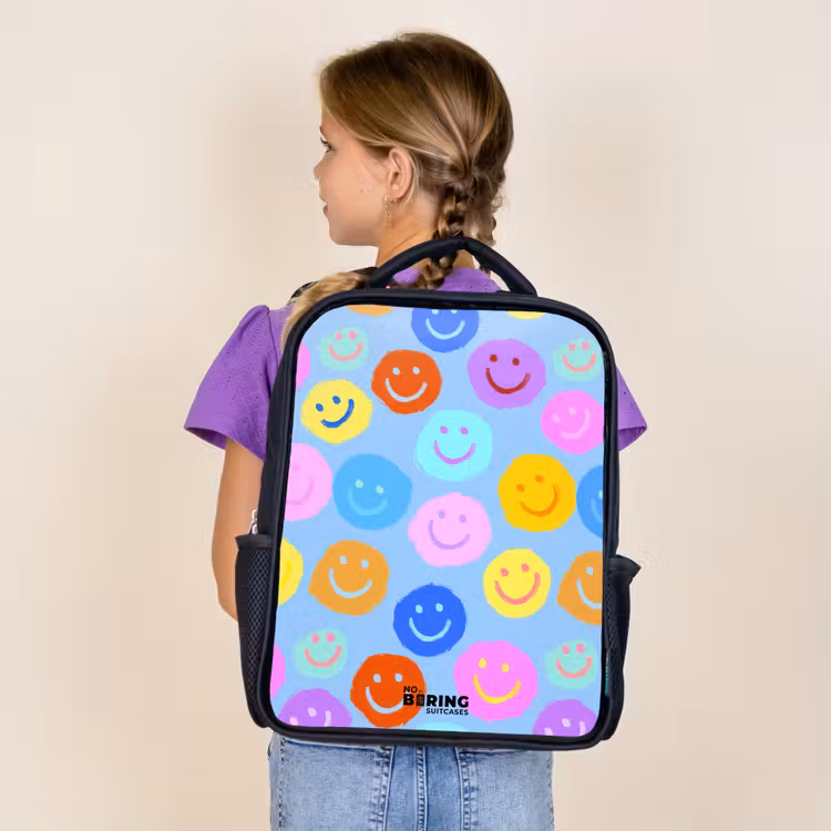 Kids backpack - Black - Cheerful pattern of smileys — 4