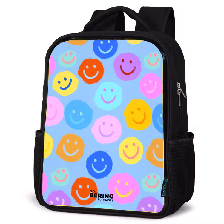 Kids backpack - Black - Cheerful pattern of smileys — 6